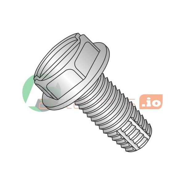 Newport Fasteners Thread Cutting Screw, #8-32 x 3/8 in, Stainless Steel Hex Head Slotted Drive, 5000 PK 142575 - main